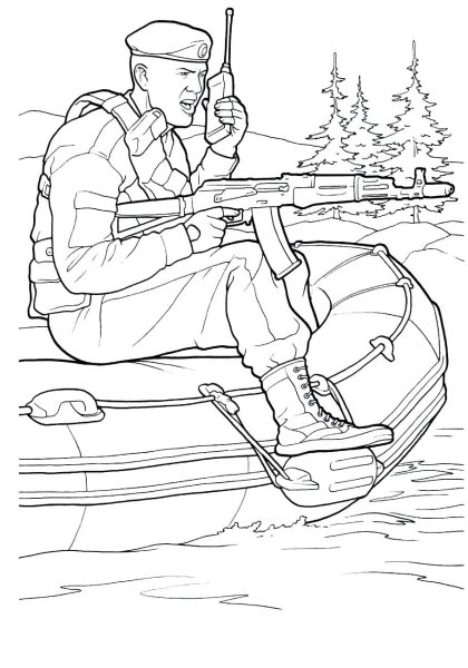 Солдат раскраска