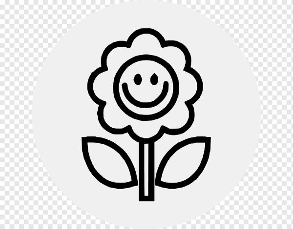 Смайлики цветочки раскраска