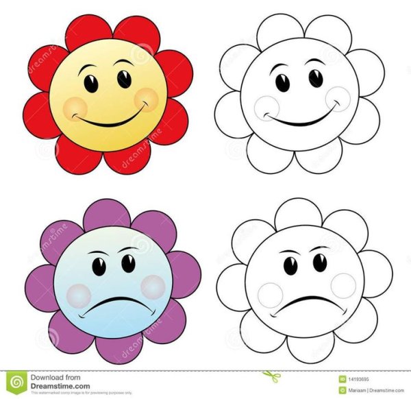 Цветочки с эмоциями для детей