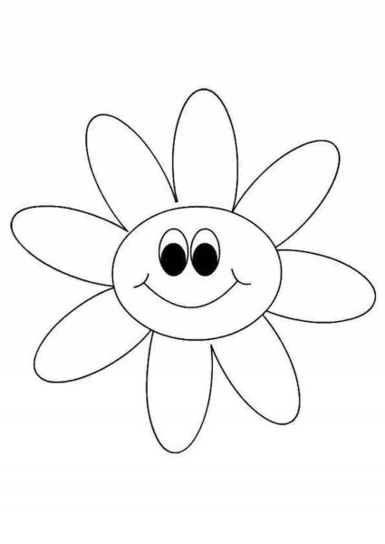 Цветочек с улыбкой раскраска