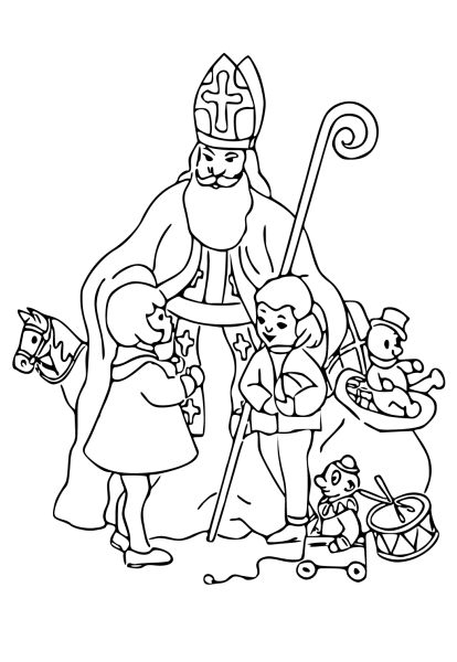 Святий Миколай раскраска