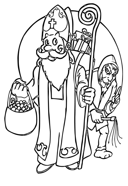 Святой Николай Чудотворец раскраска