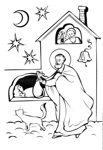 Святой Николай Чудотворец раскраска