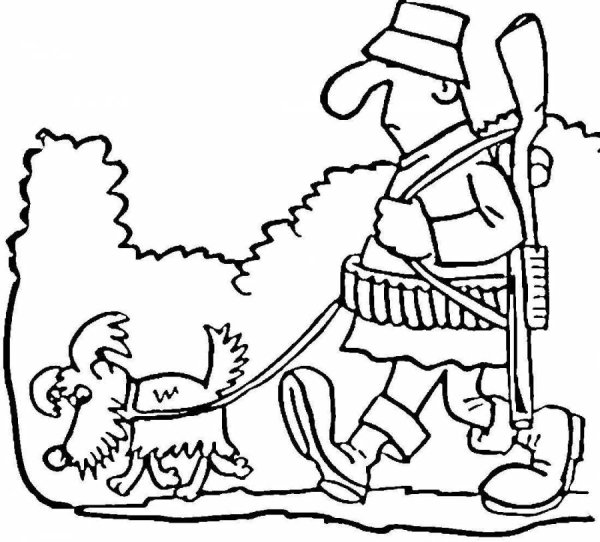 Охота раскраска для детей