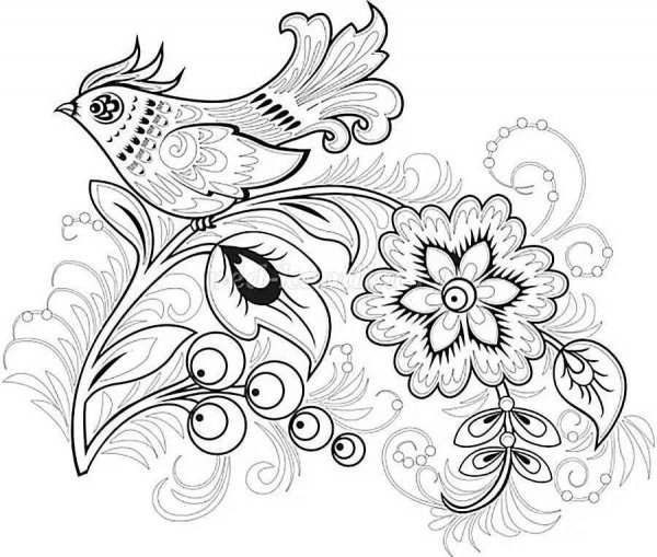 Хохлома раскраска