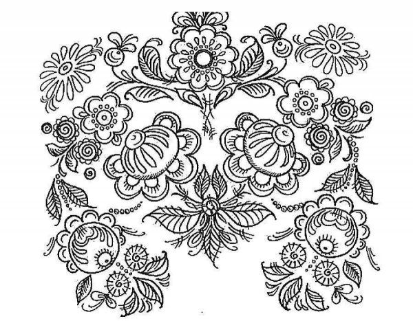 Городецкая роспись. Раскраска