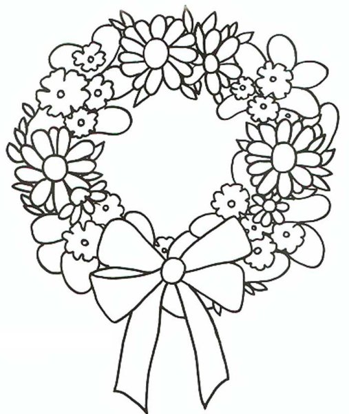 Венок раскраска