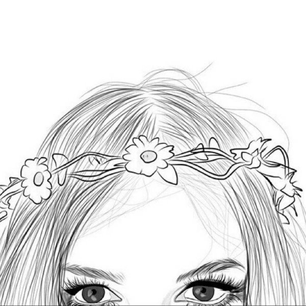 Венок нарисованный на голову