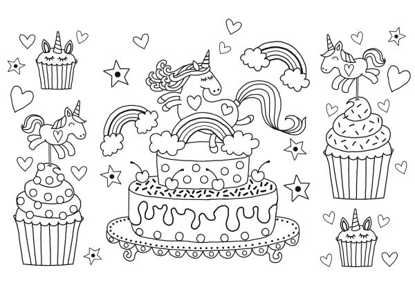 Раскраска торт