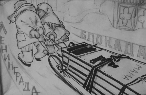 Блокада Ленинграда рисунки