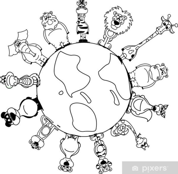 Раскраски животные планеты