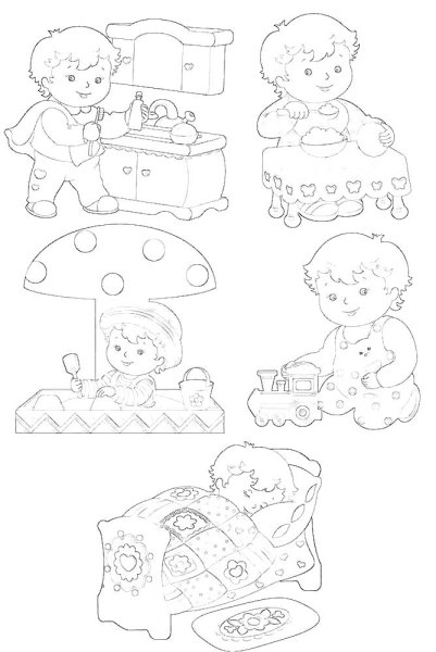 Раскраска режим дня для малышей