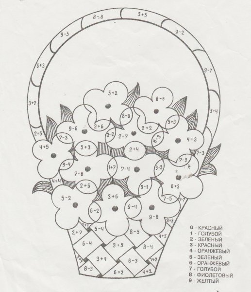 Математическая раскраска цве