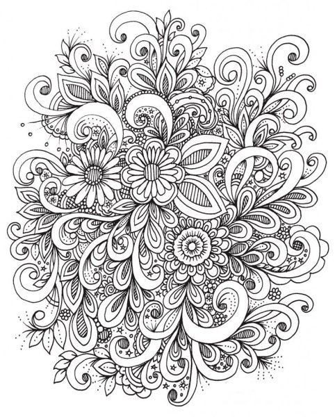 Раскраска антистресс "цветы"