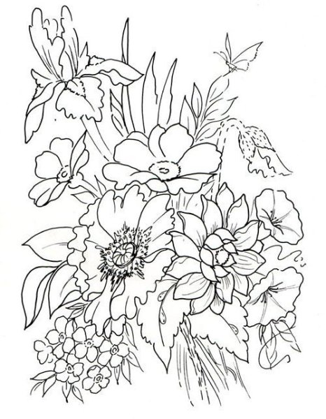 Цветочные композиции для раскрашивания