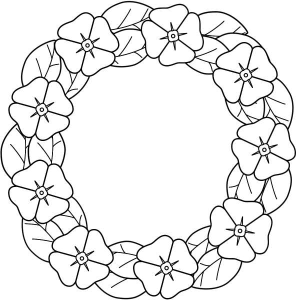 Цветочный венок раскраска
