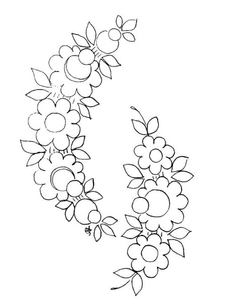 Цветок Городецкой росписи раскраска