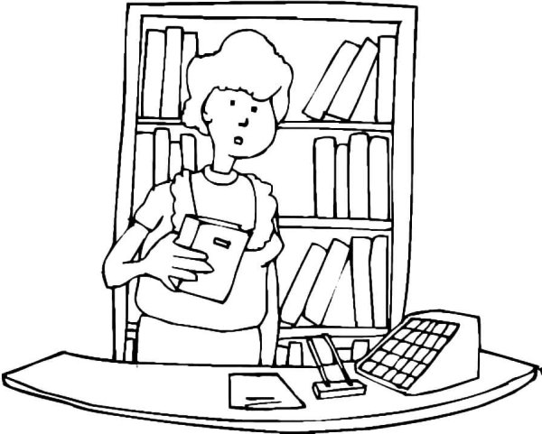 Библиотекарь раскраска