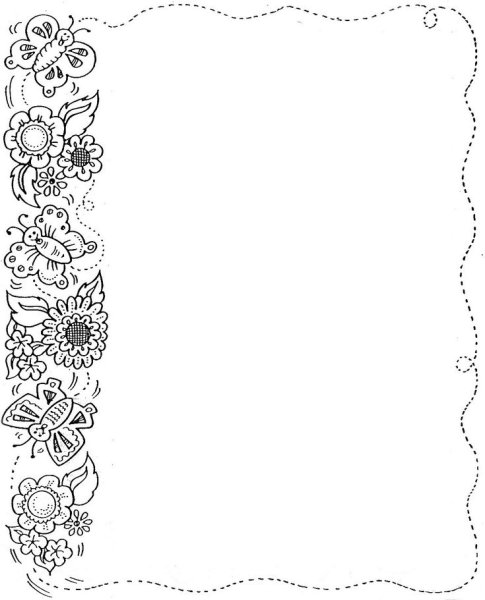 Цветочная рамка раскраска
