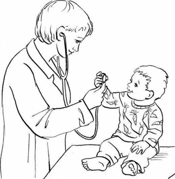 Врач раскраска для детей