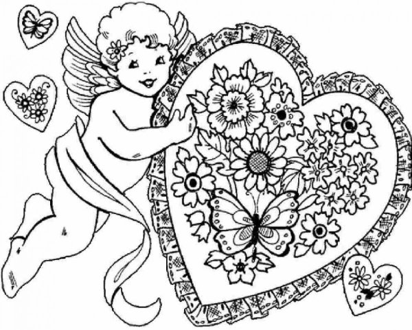 Картинки раскраски к Дню Святого Валентина