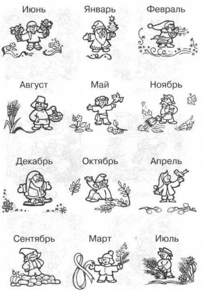 Месяцы года задания для детей