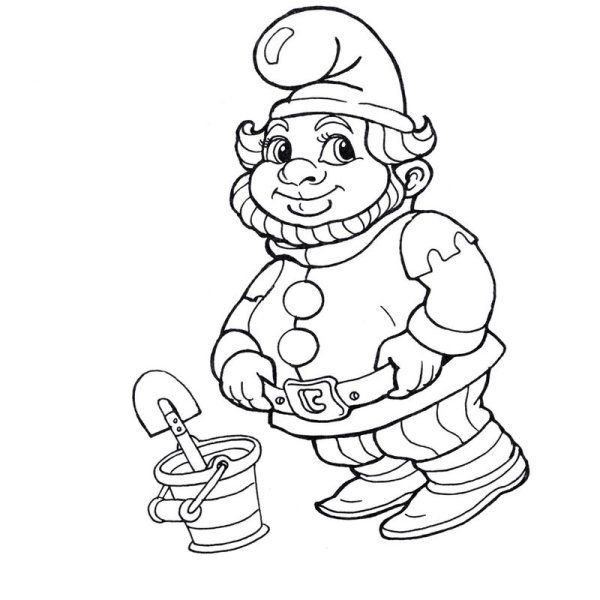 Раскраска гномик для детей 4-5 лет