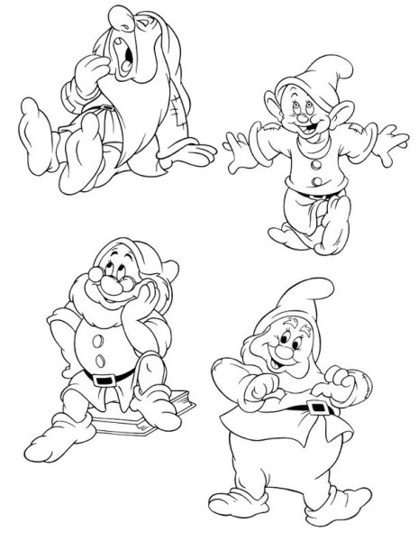 Раскраска пять гномиков