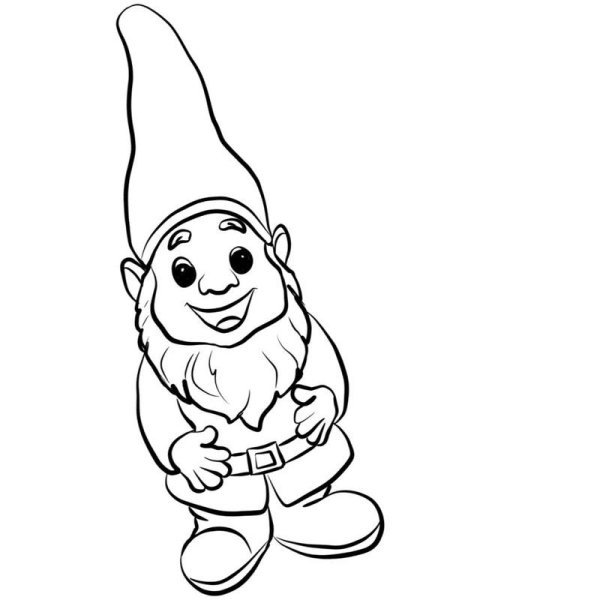 Садовый Гном раскраска