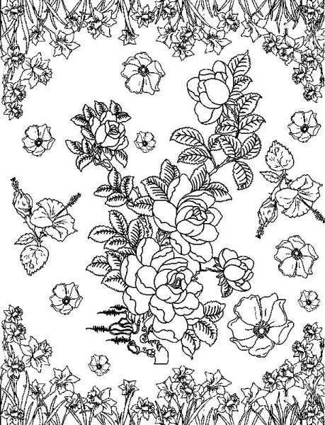 Цветочный мотив раскрашивание
