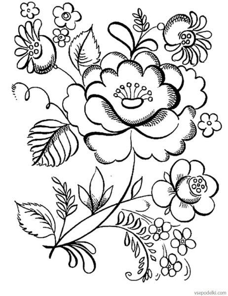 Гжель раскраска для детей