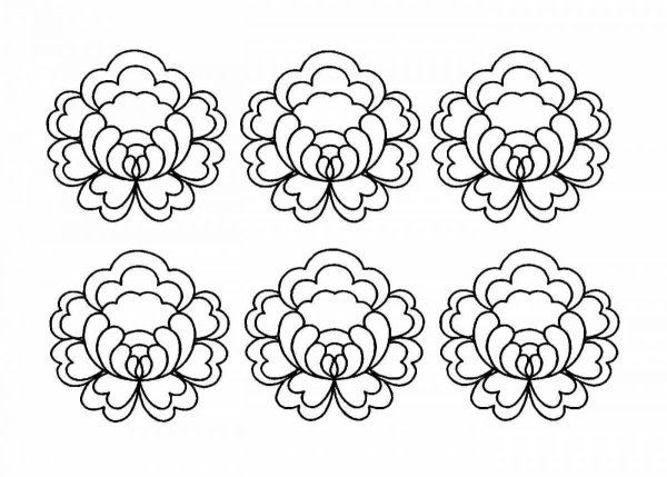 Трафарет цветов Жостовской росписи