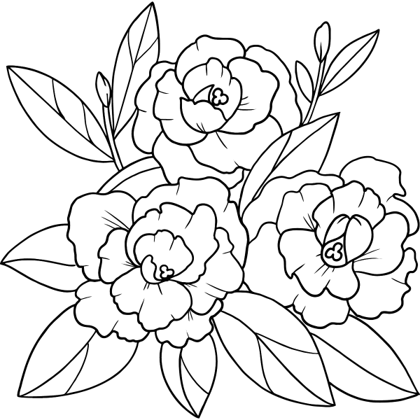 Разукрашка цветы красивые