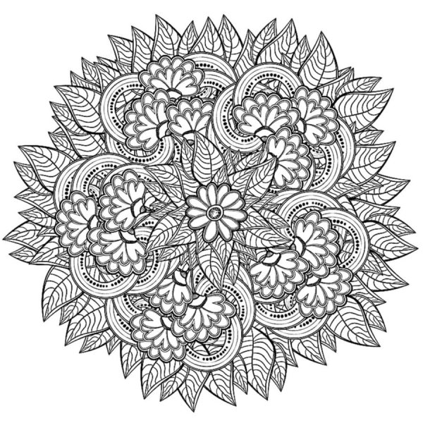 Раскраска Мандала цветы