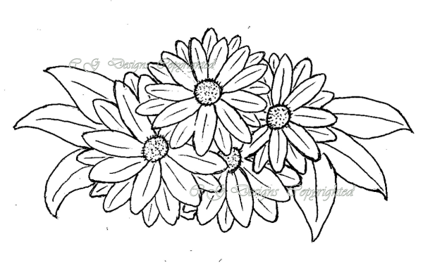 Букет гербер раскраска