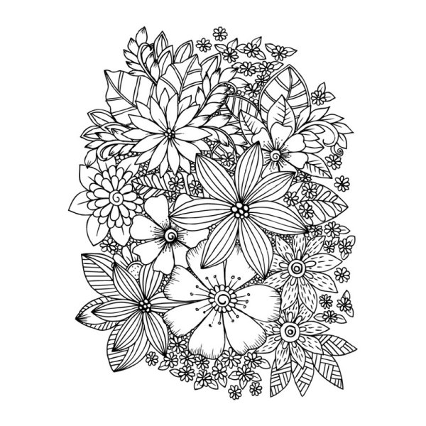 Арт-терапия раскраски-антистресс цветы