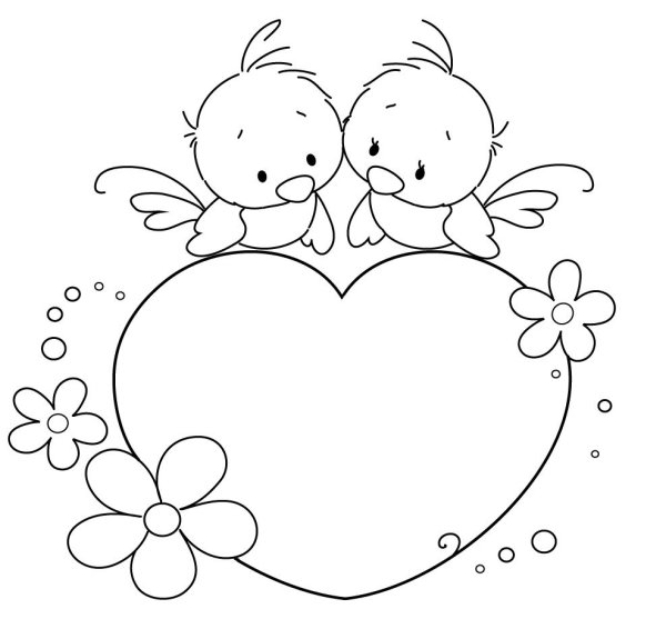 Валентинки раскраски