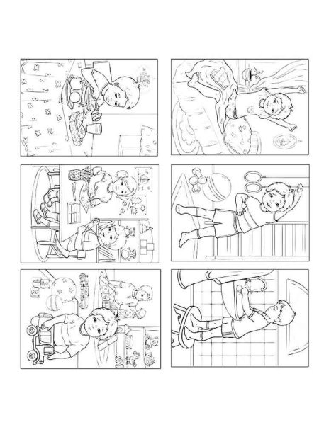 Распорядок дня раскраска