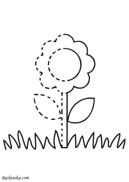Дорисуй и раскрась цветы