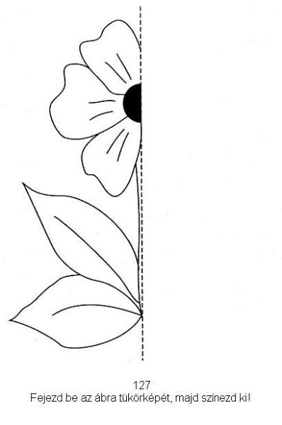Дорисуй половинку цветка