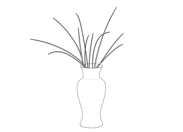 Ваза с веточками рисование