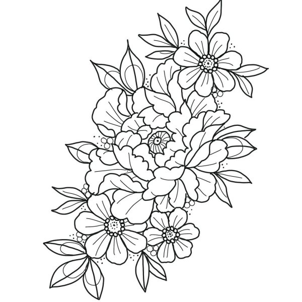 Раскраска цветы тату