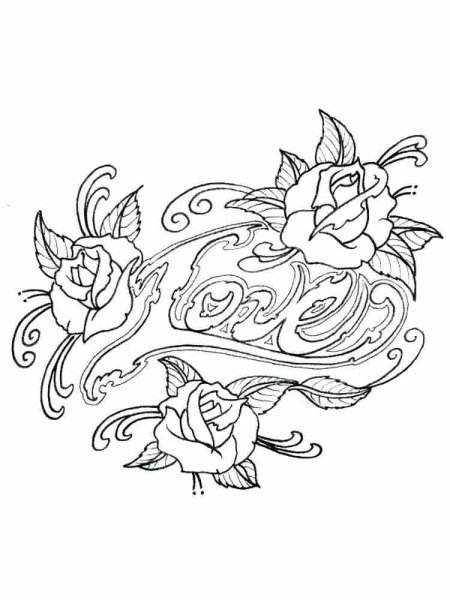 Раскраска тату для детей