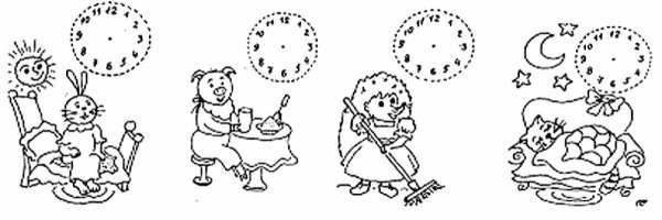 Раскраска режим дня для малышей