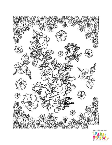 Цветочный мотив раскрашивание