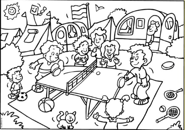 Раскраски для детей в летнем лагере