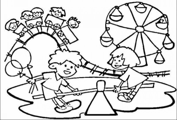 Парк развлечений раскраска