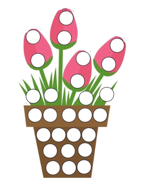 Пластилиновые заплатки для малышей цветок