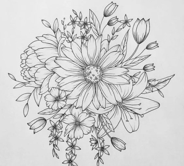 Букет карандашом