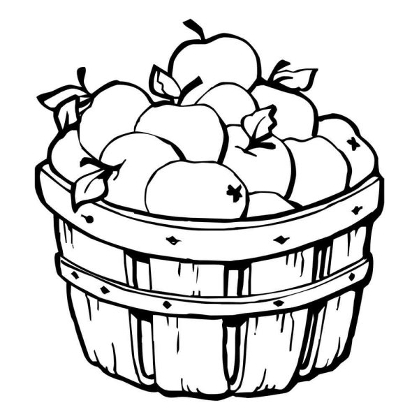Корзина с фруктами раскраска для детей